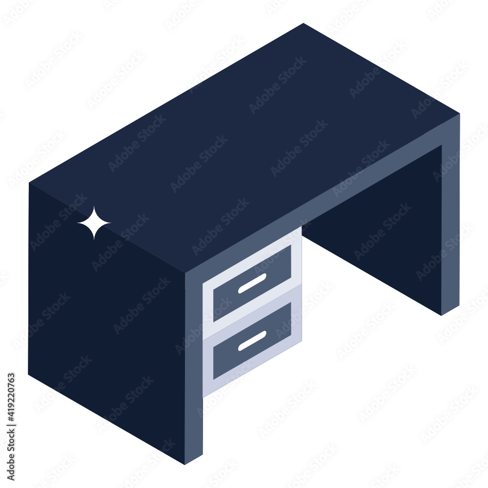 Canvas Prints editable isometric design of drawer table icon