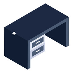
Editable isometric design of drawer table icon

