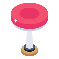 
Editable isometric design icon of round table 

