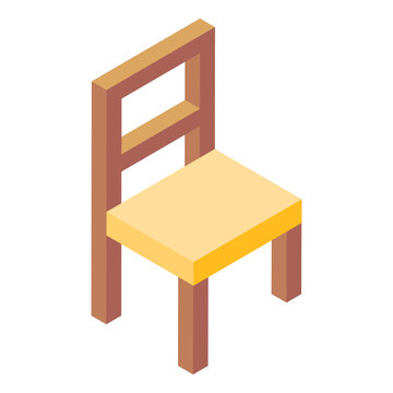 
Armless wooden seat icon, vector design of chair 

