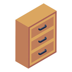 
Editable isometric design of drawer table icon

