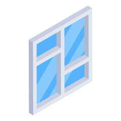 
Window isometric style icon, editable vector 

