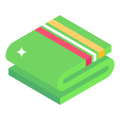 
Towel isometric icon, bathroom accessory 

