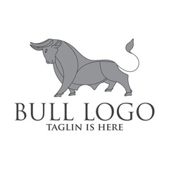 bull line toro art outline monoline linear logo vector icon, Angry Bull or Taurus Logo Mascot. Vector Illustration.
