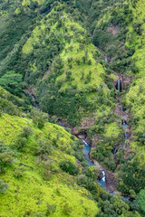 Fototapeta na wymiar Waterfalls in Waimea Canyon State Park, Kauai, Hawaii, USA.