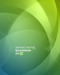 Abstract green swirl circles vector background. Digital shapes geometric balls with spectacular gradient.