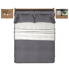 BED TOP VIEW - BEDROOM IN PLAN
