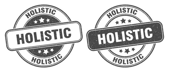 holistic stamp. holistic label. round grunge sign