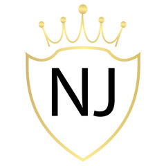 NJ Letter Logo Design With Simple style