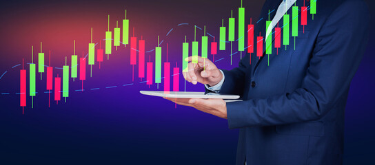 stock trader analyzing stock graph