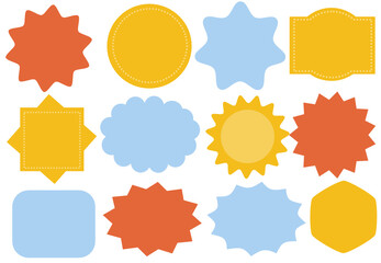 Set of autumn stickers.Collection of vintage frames.Text box vector design.Flat vector banners isolated background.Gift tags.