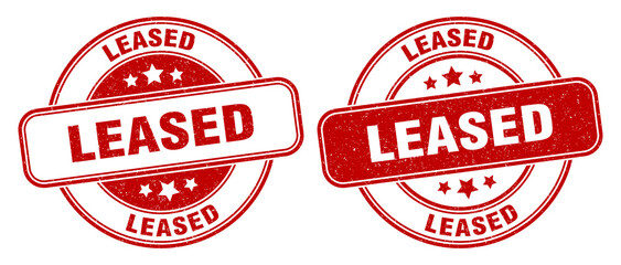 leased stamp. leased label. round grunge sign