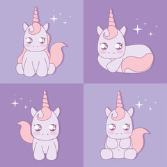 four baby unicorns