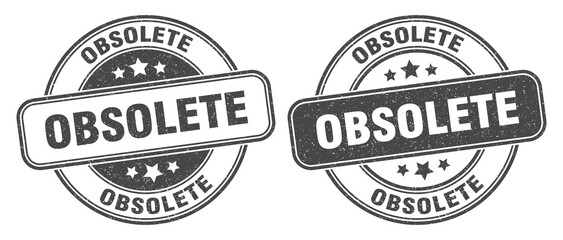 obsolete stamp. obsolete label. round grunge sign