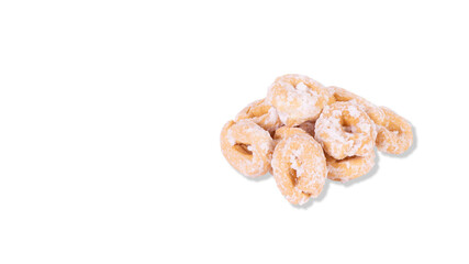 Christmas sweet cookies, white background