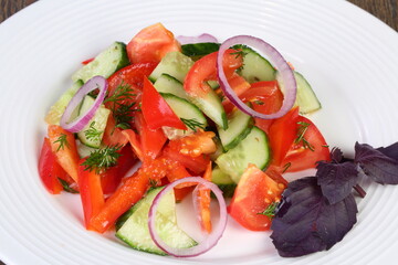 salad with tomatoes and cucumbers