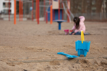 Sand toys on the playground