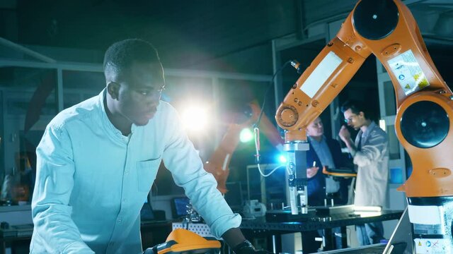 African scientist is experimenting with a robotic mechanism