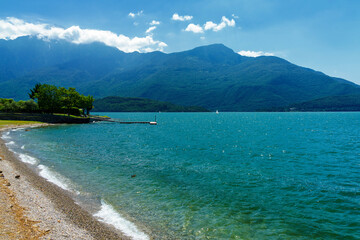 The lake of Como (Lario) at Domaso, Italy