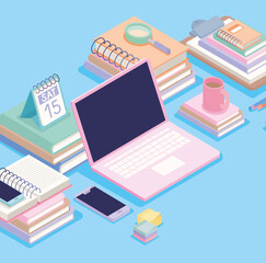 isometric office stuff