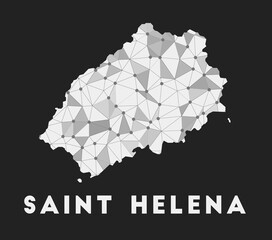 Saint Helena - communication network map of island. Saint Helena trendy geometric design on dark background. Technology, internet, network, telecommunication concept. Vector illustration.