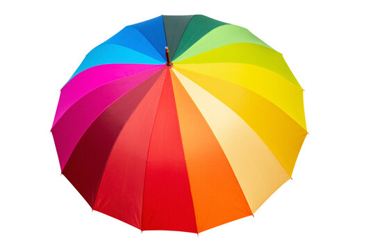 colored umbrella isolated on white background