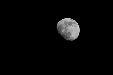 The Moon. moon showing the craters in the dark skies of rural northern Scotland © jamie