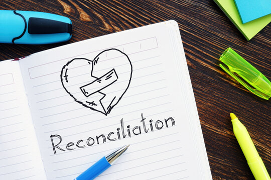 Reconciliation is shown on the photo using the text