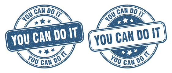 you can do it stamp. you can do it label. round grunge sign