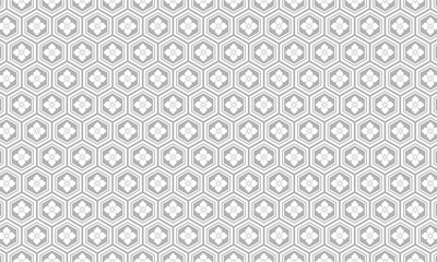 和柄　亀甲模様　シームレスパターン　灰色