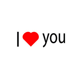 A postcard with the inscription I love you.  Illustration.