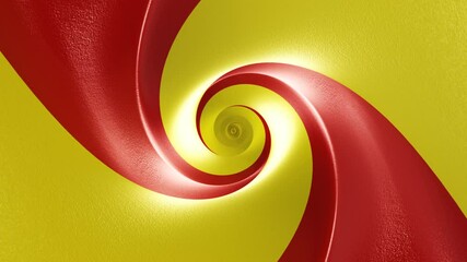 TWO COLORS Tunnel Flag Animation, Yellow and Red, Loop, 4k
