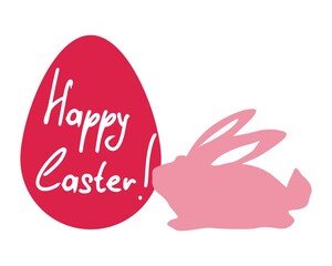 pink drawing with the inscription happy easter new