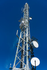 transmission masts and technology on the zugspitze in bavaria