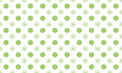 菊模様　シームレスパターン　緑