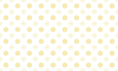 菊模様　シームレスパターン　黄色