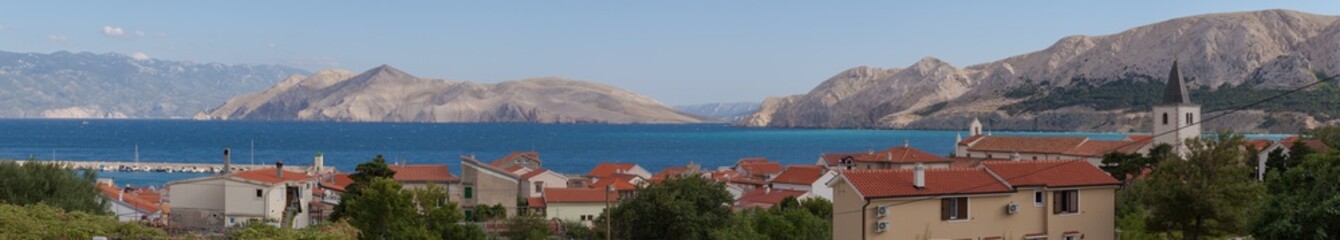 Fototapeta na wymiar panorama of mediterranean sea bay / Baska, Croatia 