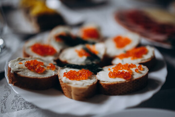 sandwiches with caviar