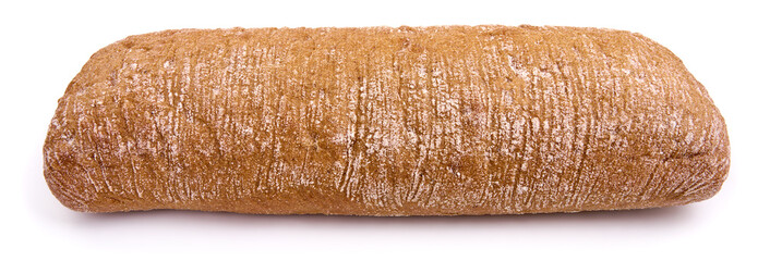 Ciabatta Italian bread, isolated on white background. High resolution image
