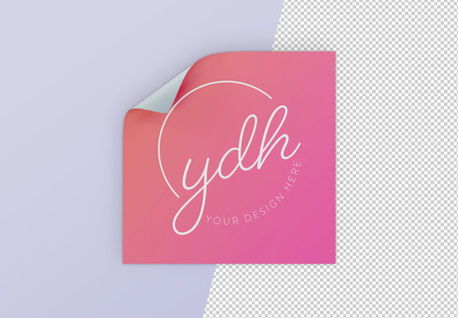 Square Sticker Mockup