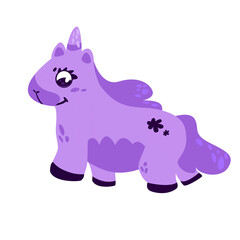 Little pony cute cartoon character illustration in vector isolate on white background