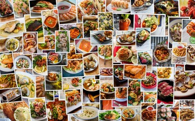 World Cuisine Seafood Collage