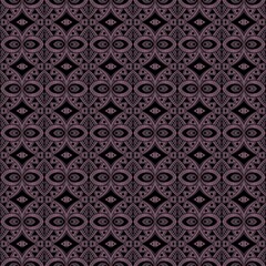 Seamless Tile Pattern, Complex Ornament. Endless Ethnic Texture with Square Ornate Motif. Vintage Mosaic Decor. Swatch for Fabric Textile, Wrapping Paper, Wallpaper. Vector Contour Illustration