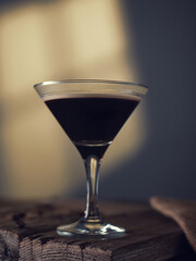 Glass of espresso on the table