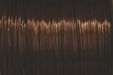 Copper wire spool, electrical wiring background