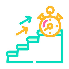 time for run on stair color icon vector illustration