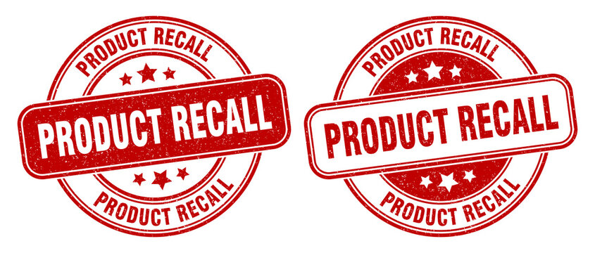 product recall stamp. product recall label. round grunge sign