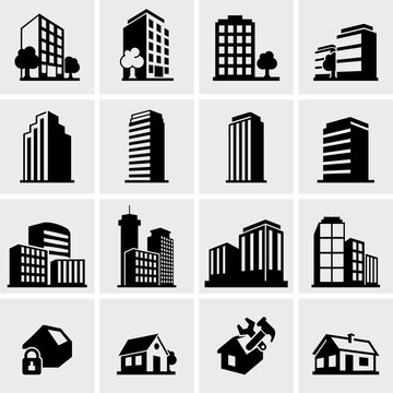 cityscape set of buldings. city landscape line vector illustration. Vector icon.