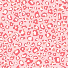 Pink seamless pattern with tiger or leopard texture. Repetitive background with jaguar animal print. Luxurious material with coat and fur of cheetah, panther or wild cat.