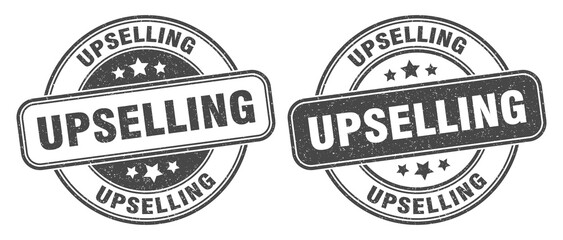 upselling stamp. upselling label. round grunge sign